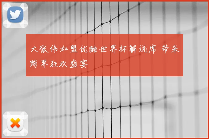 大张伟加盟优酷世界杯解说席 带来跨界狂欢盛宴